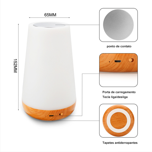 Luz Noturna De Controle Remoto Com Toque De Recarregável Luminária de 13 cores