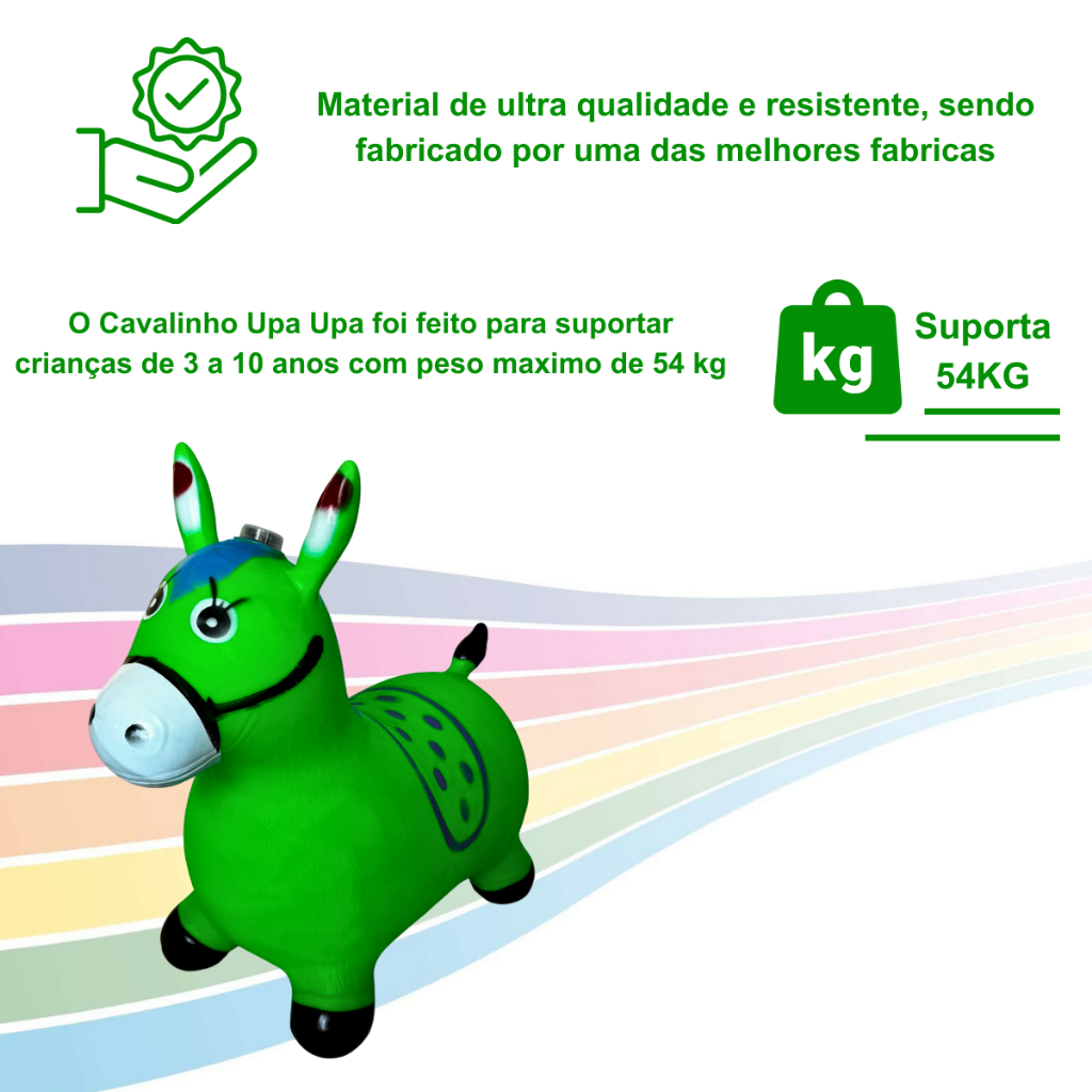 Cavalinho Upa Upa inflavel Pocoto Brinquedo Pula Pula Musica Infantil Com Musica e Led