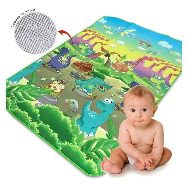 Tapete de Atividades Térmico 120x90 Infantil Emborrachado Educativo Bebê Crianças Tatame Dobrável