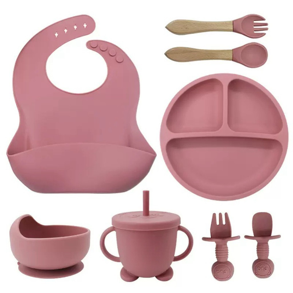 Conjunto de Utensílios Silicone Infantil - 8 peças