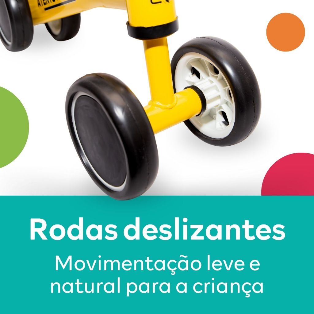 Bicicleta Infantil De Equilíbrio Sem Pedal Balanço 4 Rodas