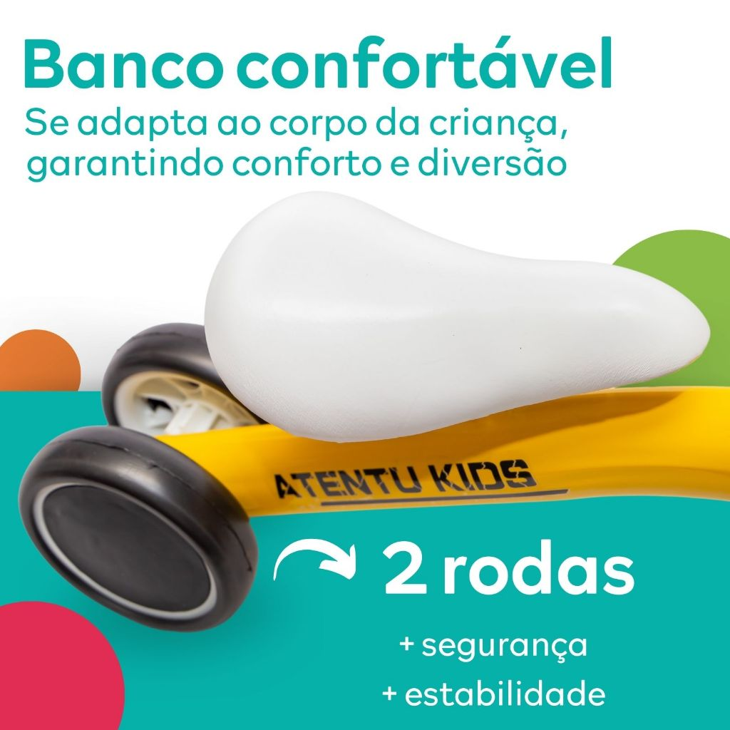 Bicicleta Infantil De Equilíbrio Sem Pedal Balanço 4 Rodas