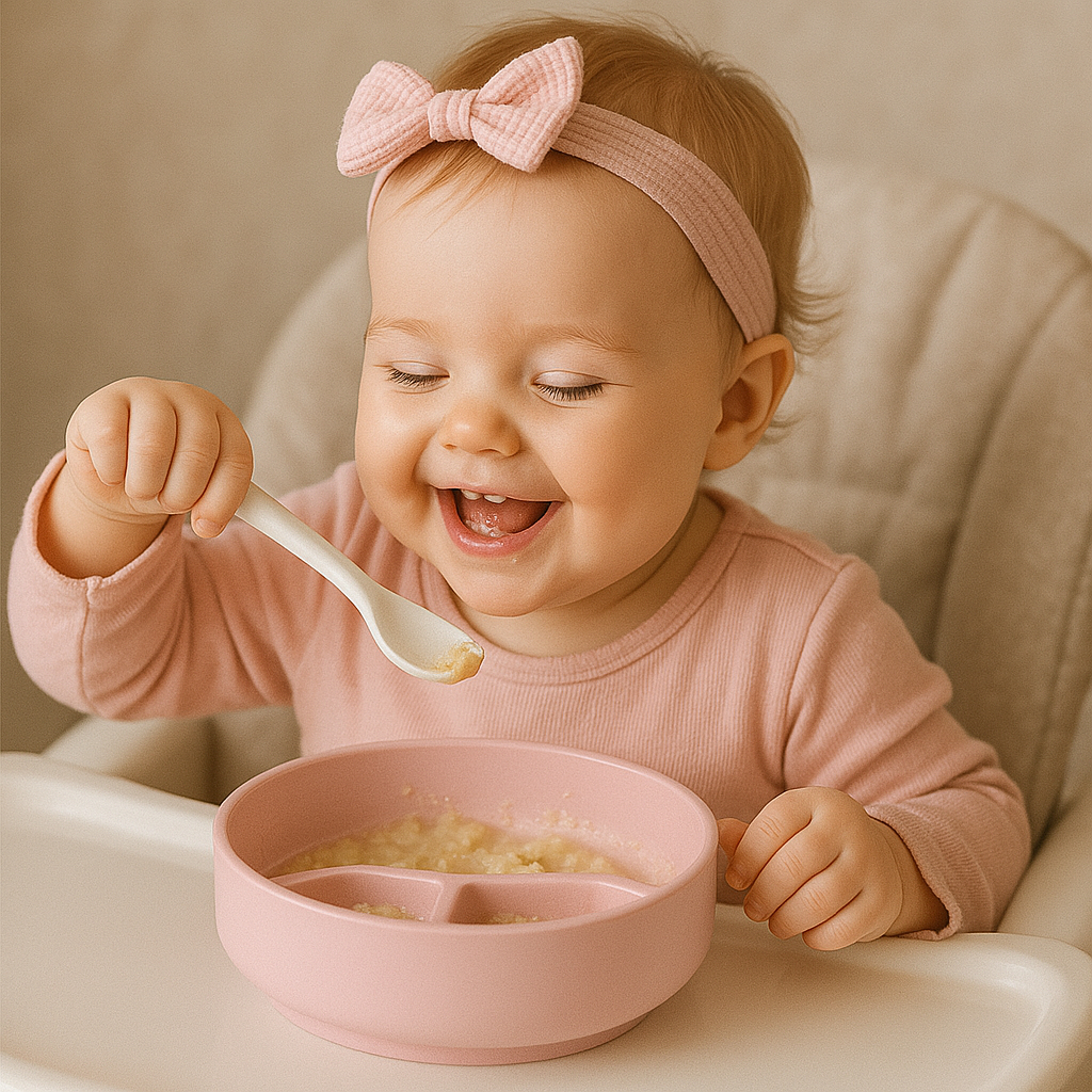 Kit Alimentação Bebê Pratinhos + Potinhos + Talher Infantis 6 Peças