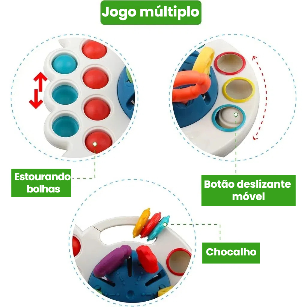 MEDOOSI Brinquedo Montessori Tátil para Bebês de Polvo Puxável Interativo Sonoro Mastigável Desenvolvimento Sensorial