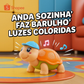 Brinquedo Tartaruga Que Anda Com Som Luz Colorida Interativa Elétrico Estimula Coordenação Motora