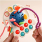 MEDOOSI Brinquedo Montessori Tátil para Bebês de Polvo Puxável Interativo Sonoro Mastigável Desenvolvimento Sensorial